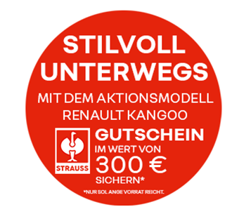 roter Kreis mit weißer Schrift