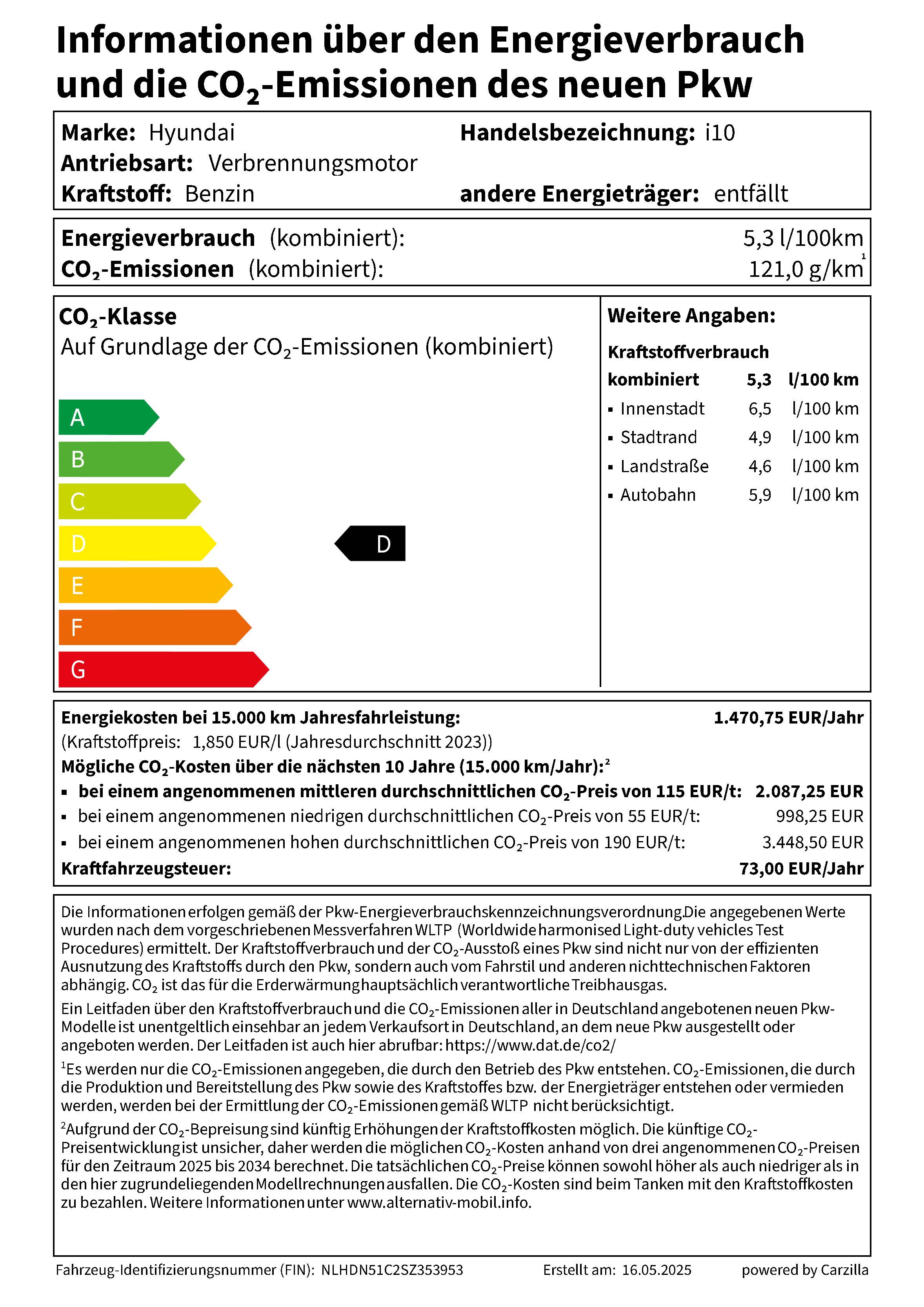 WLTP-Label I10