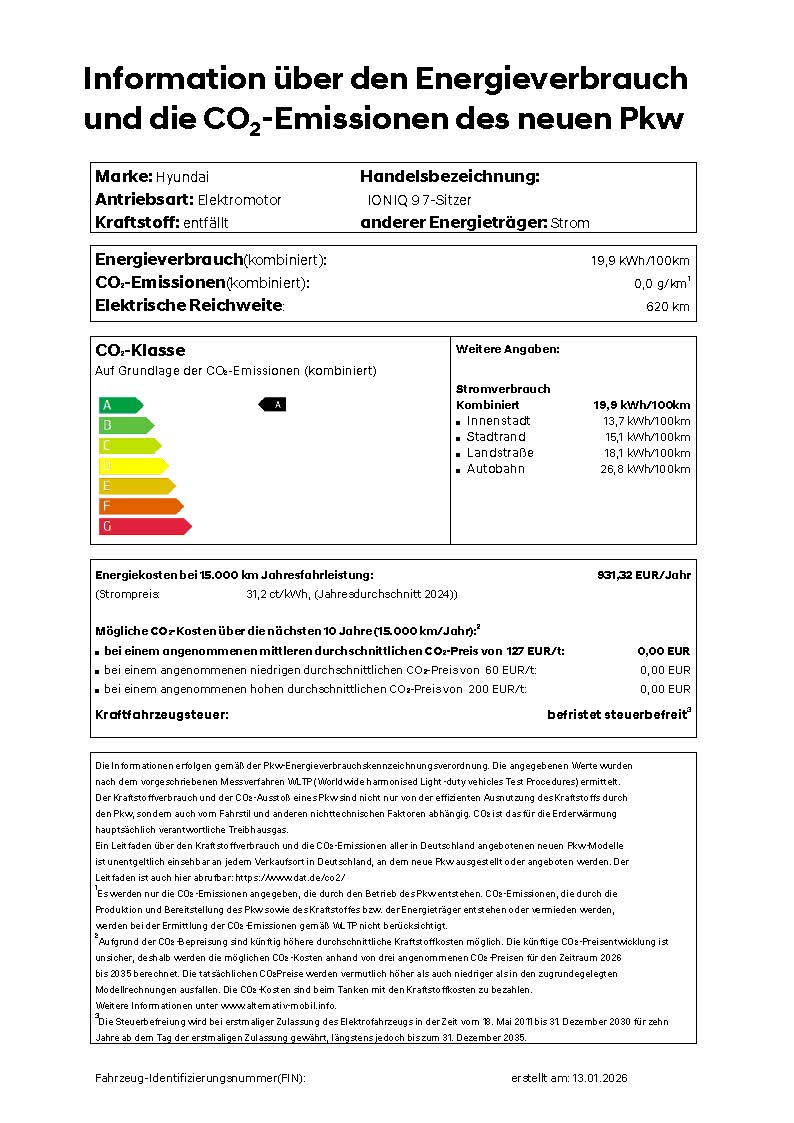 PKW Label IONIQ 9 2026