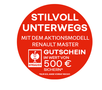 roter Kreis mit weißer Schrift