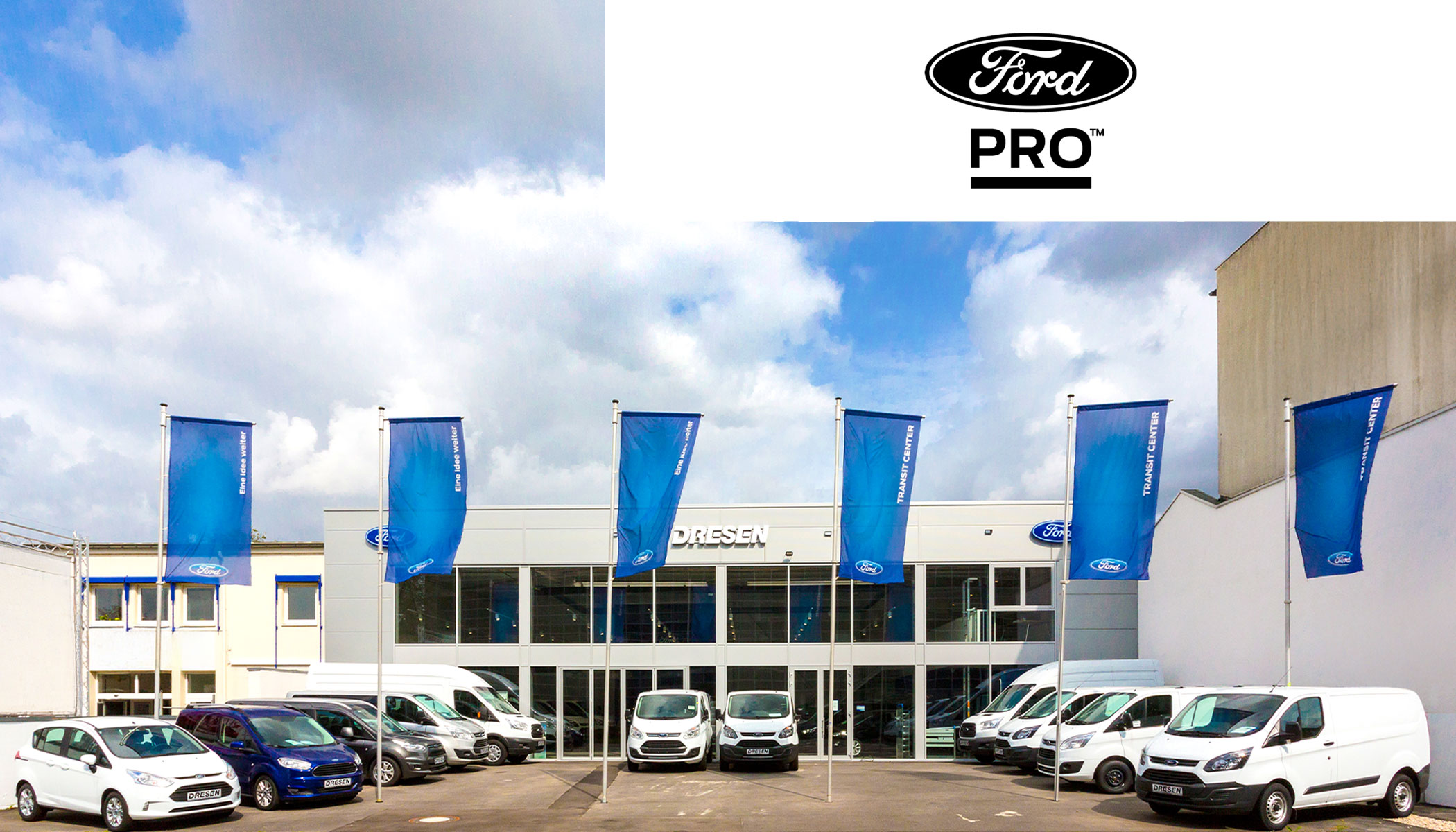Standort Bonn Nutzfahrzeuge mit Logo Ford Pro