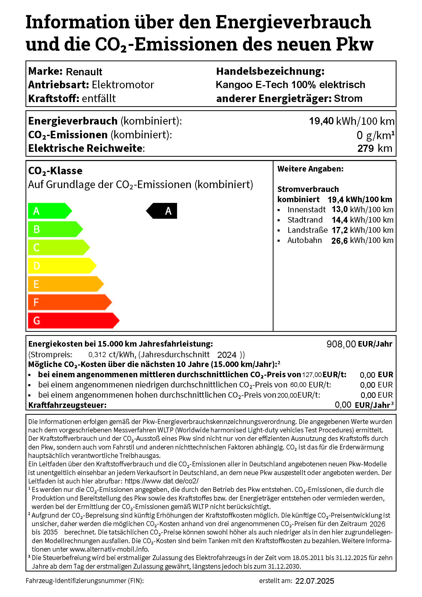PKW Label Renault Grand Kangoo E-Tech