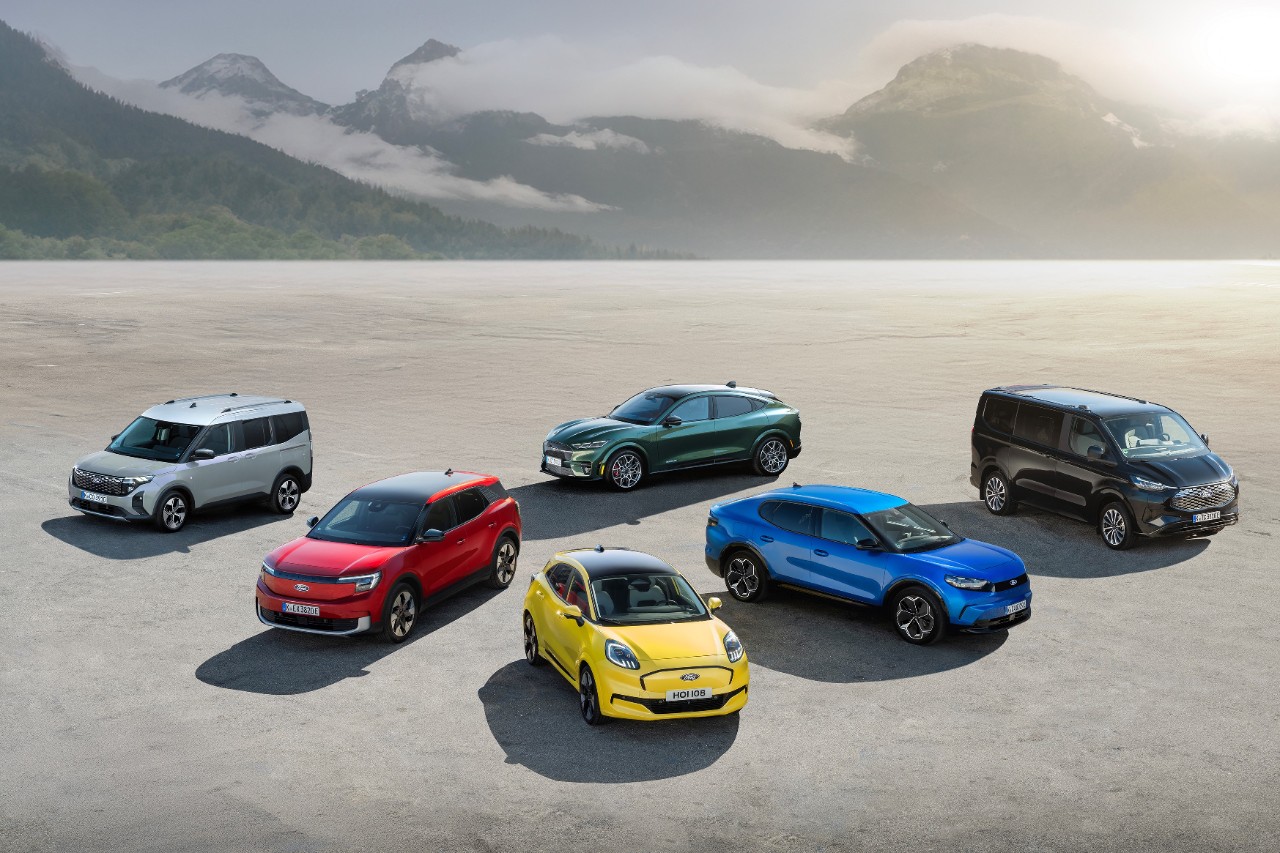 6 Elektrische Ford Modelle vor Bergen