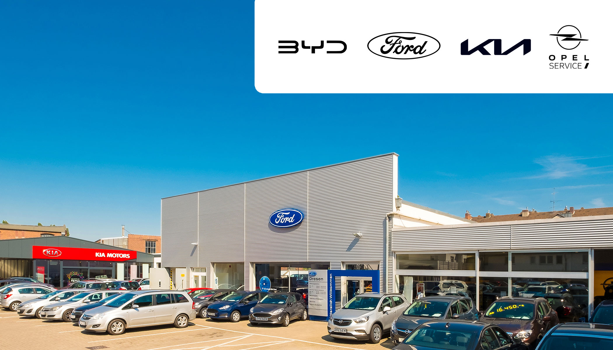 Standortbild Bonn mit den Markenlogos Kia, BYD,