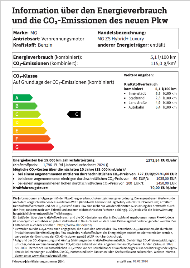 MG ZS Hybrid+ Luxury MY255_2602