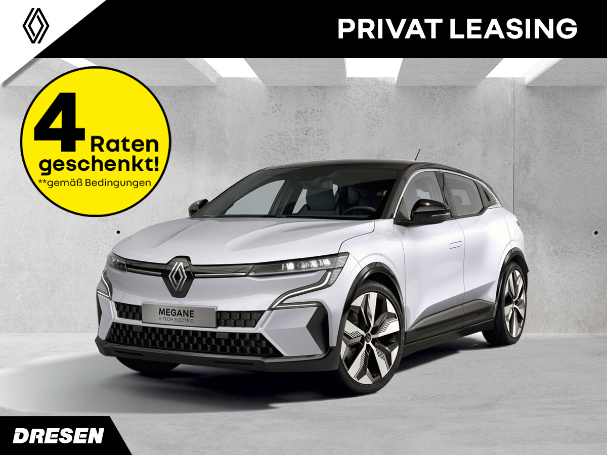 Silberner Renault Megane + Störer 4 Raten