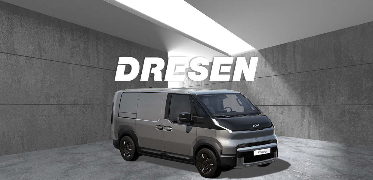 Kia PV5 Cargo unter Dresen Logo