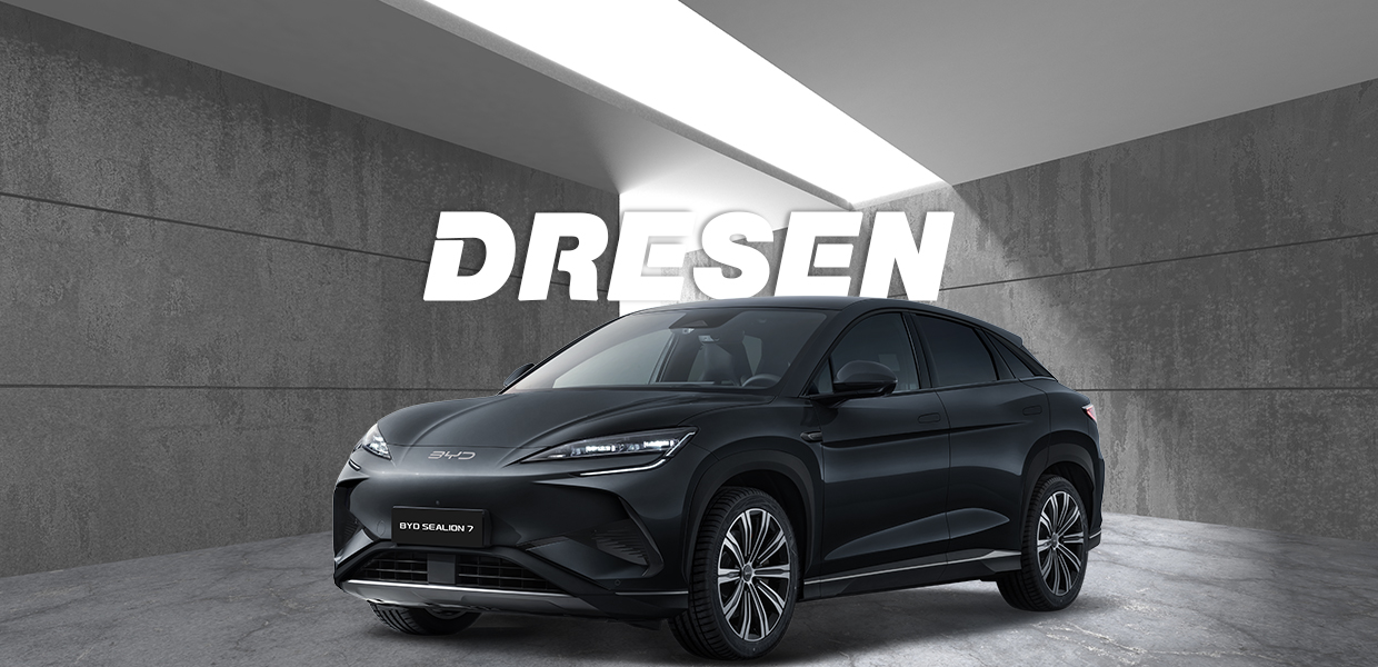 BYD Sealion7 Schwarz und Dresen Logo
