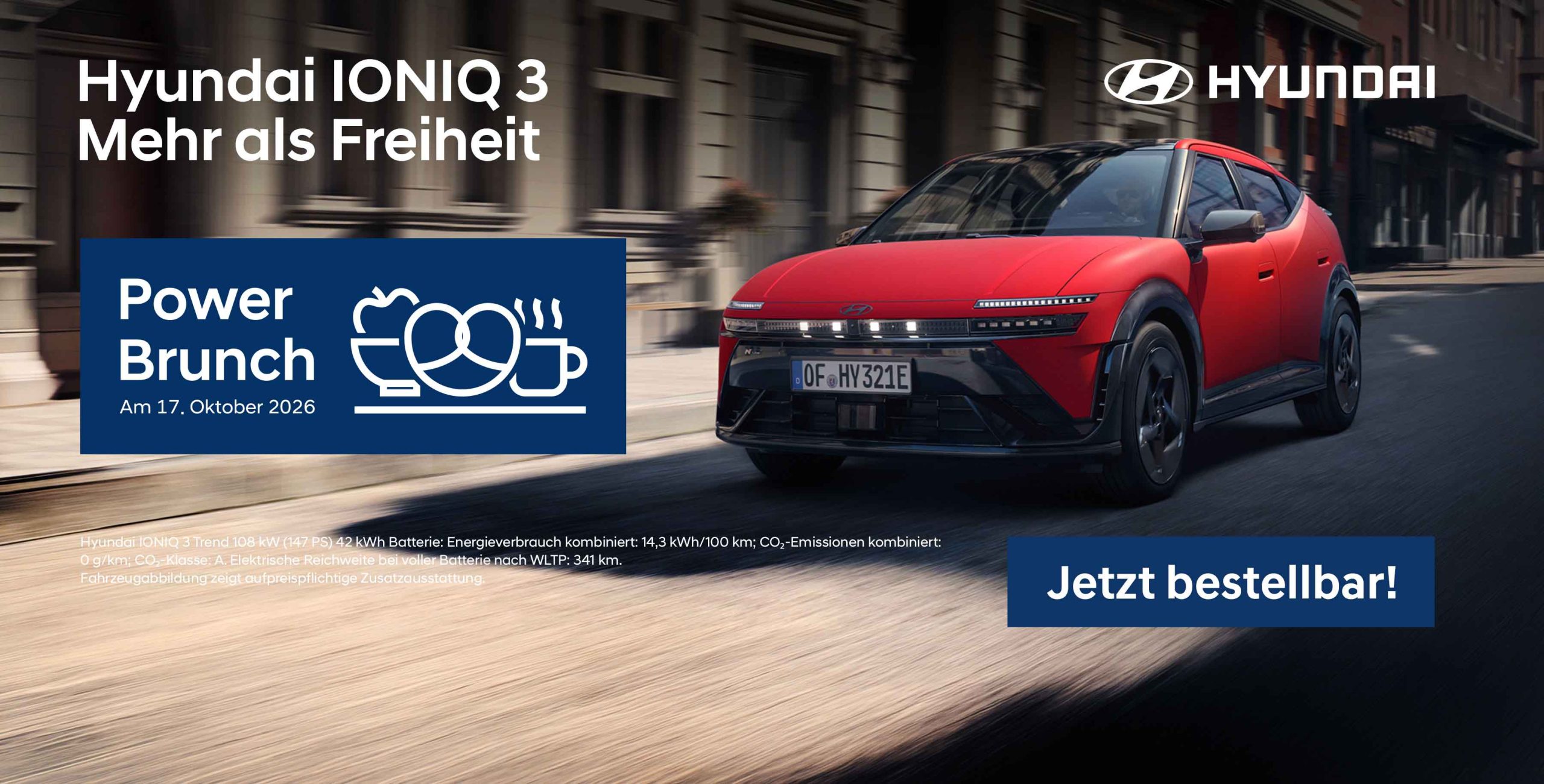 IONIQ 3 mit blauem Störer