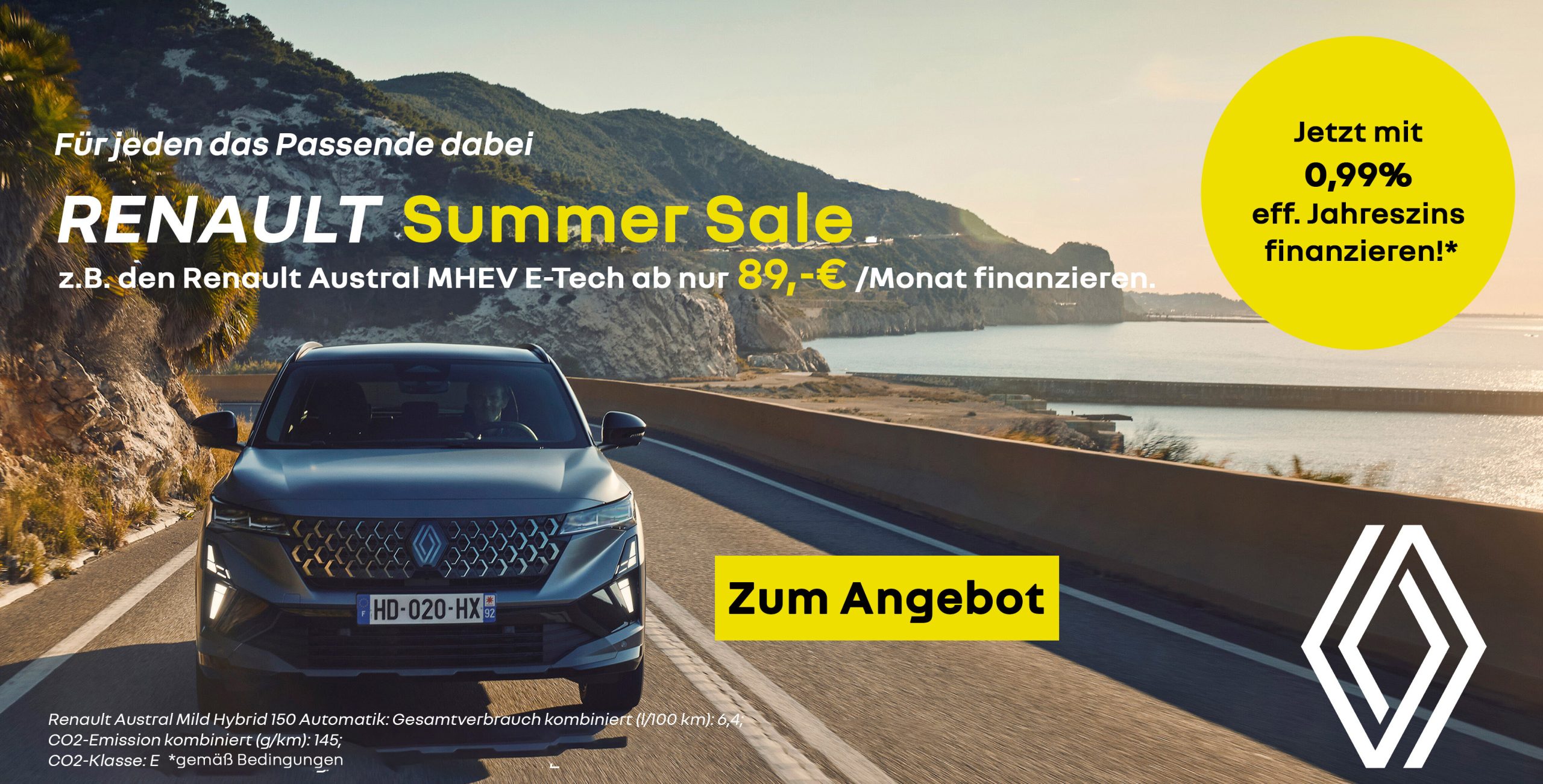 Renault Austral vor Küstenpanorama