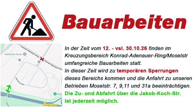 Hinweis Bauarbeiten Moselstr.