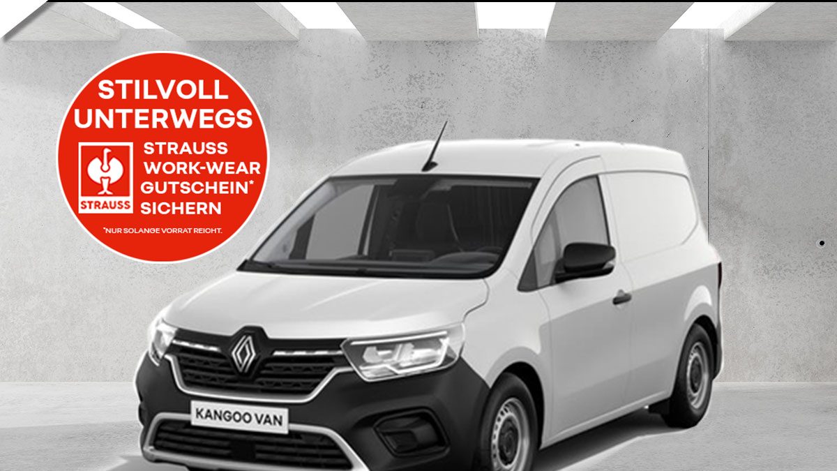 Renault Kangoo mit rotem Strauss Störer