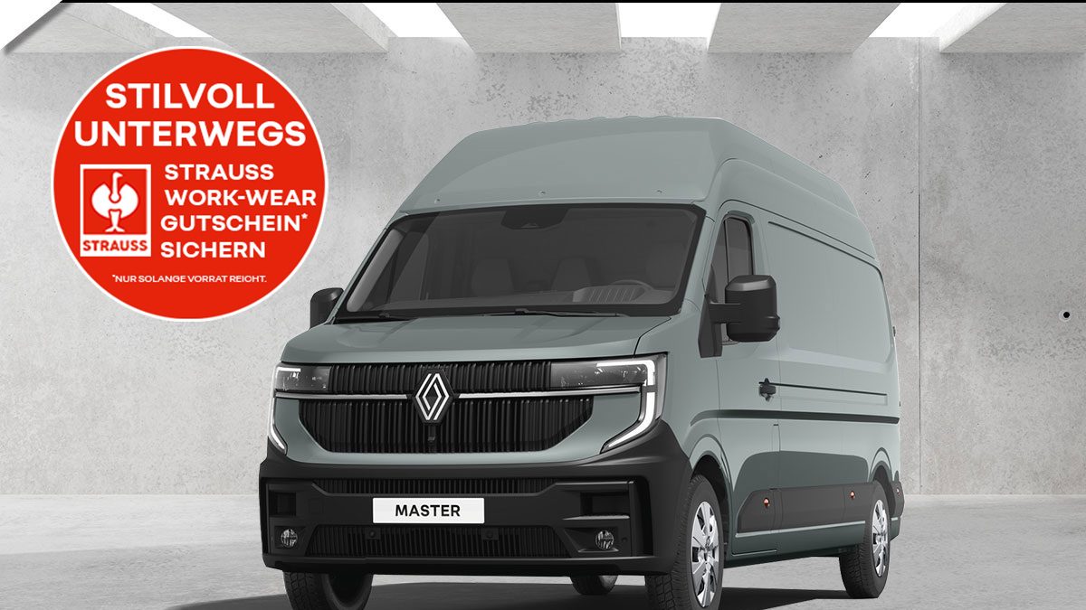 Renault Master mit rotem Strauss Störer